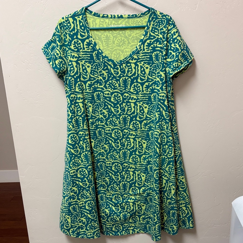 Soft Surroundings Teal and Lime dress